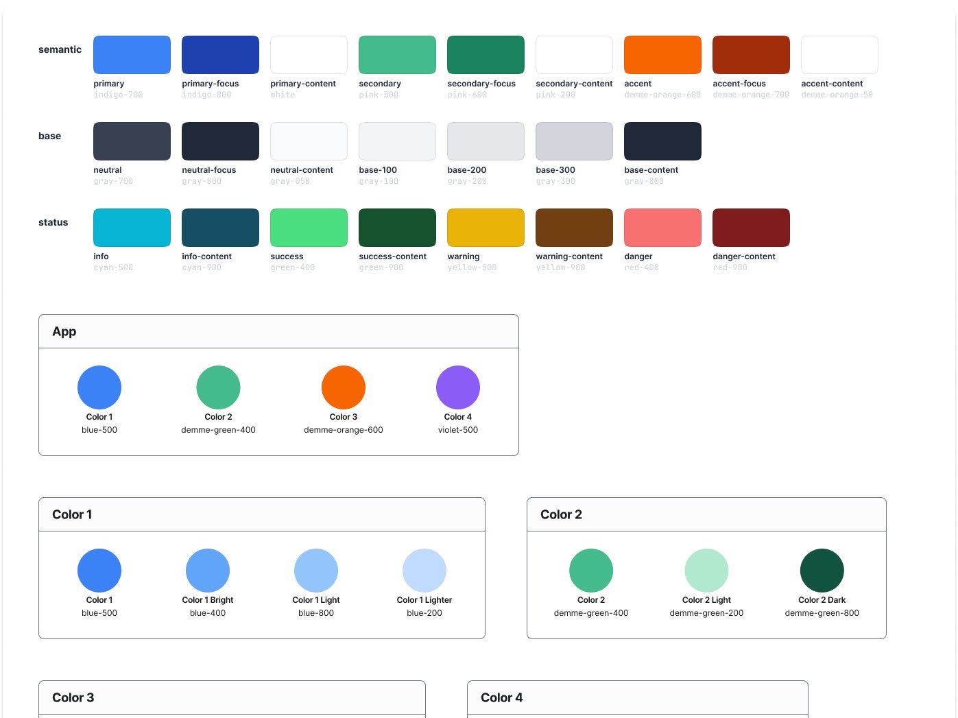 The color system: semantic, base, and status roles
