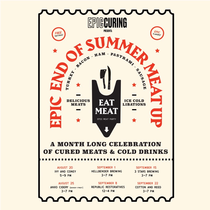Meat Up poster variant designed as a ticket stub