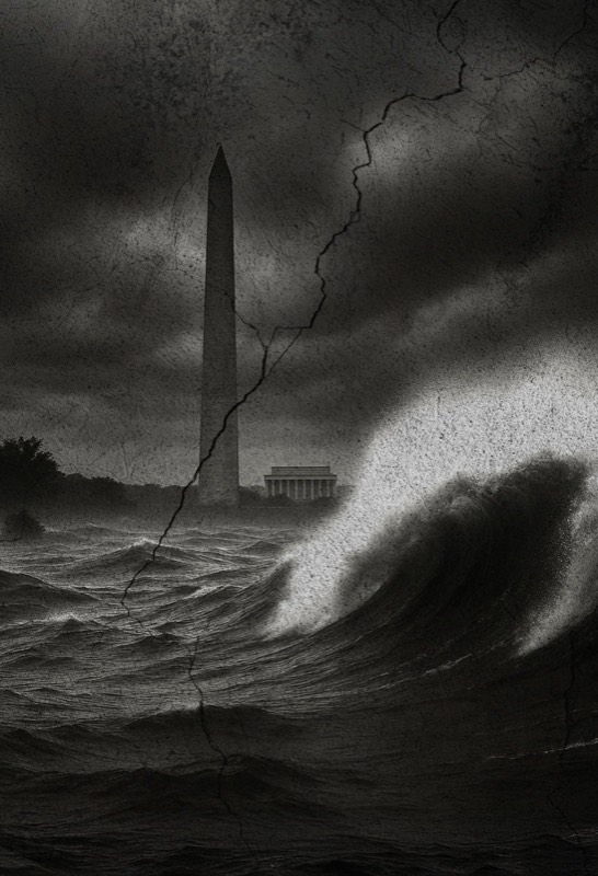 Study: the Washington Monument in a storm surge under lightning