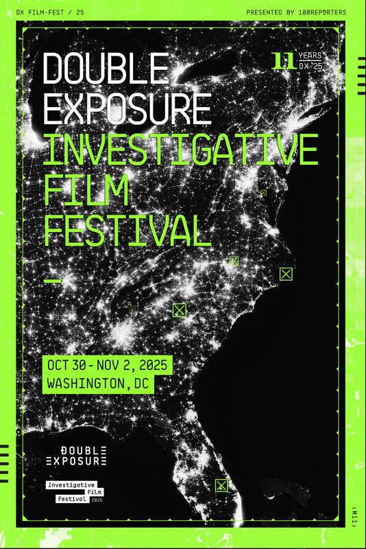 The 2025 poster: the eastern seaboard from orbit at night, in a green frame