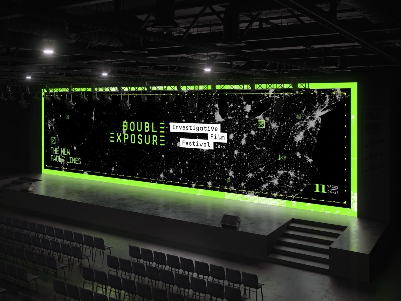 The 2025 title frame on a theater screen, a green frame around the seaboard at night