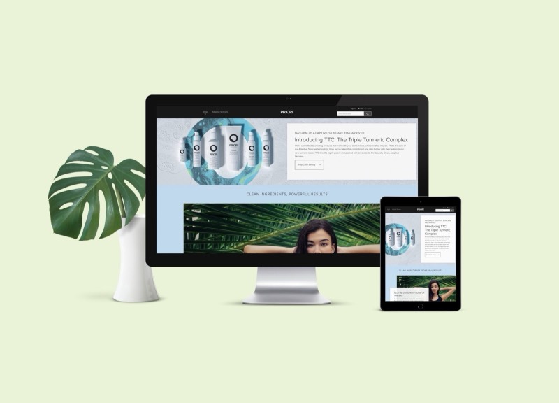 The Priori Naturals landing page on desktop and tablet