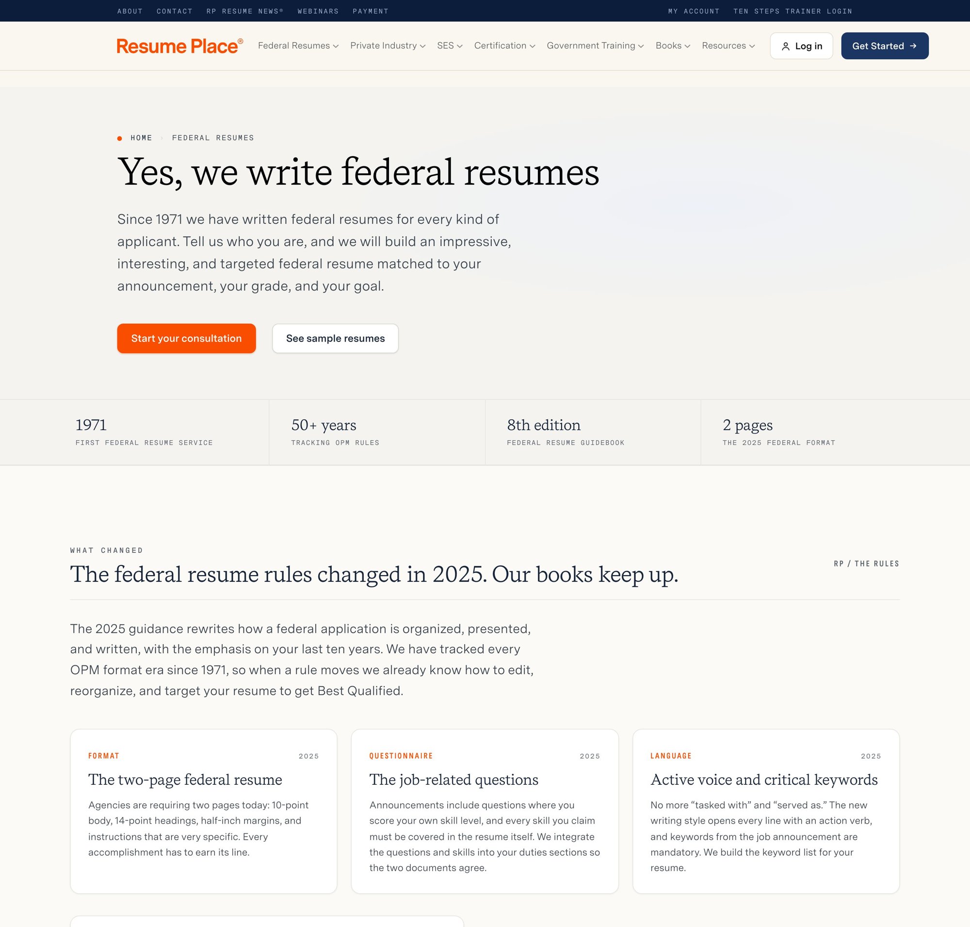Federal Resumes: Yes, we write federal resumes, with the 2025 rule changes below