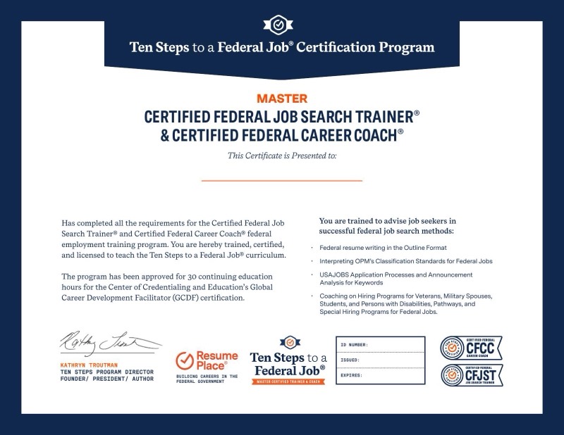 Trainer certificate